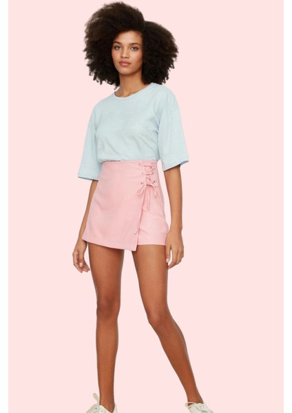 Kadın Kısa Boy Şort Etek Finike Dokuma Kumaş Rahat Günlük Stil Hafta Sonu Kaliteli Malzeme