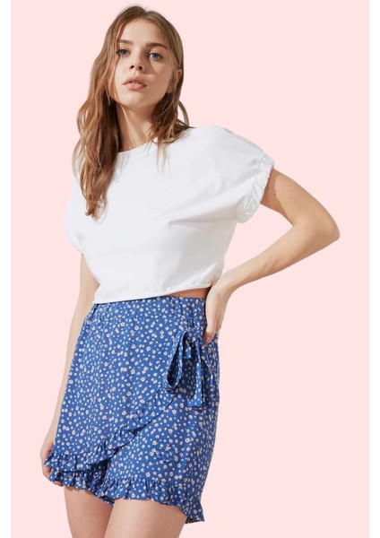 Kadın Viskoz Şort Etek Yüksek Bel Geniş Paça Çiçekli Dokuma Tasarım Yaz Aylarının Vazgeçilmezi fiyatları