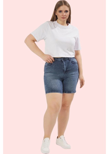 Kadın Regular Denim Şort Yüksek Bel Pamuk Günlük Casual Hafta Sonu Yaz Aylarının Vazgeçilmezi fiyatları