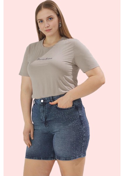 Kadın Regular Denim Şort Yüksek Bel Pamuk Günlük Casual Hafta Sonu Yaz Aylarının Vazgeçilmezi fırsatları