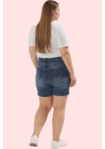 Kadın Regular Denim Şort Yüksek Bel Pamuk Günlük Casual Hafta Sonu Yaz Aylarının Vazgeçilmezi indirimleri