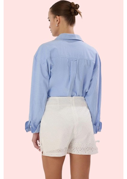 Kadın Kısa Boy Straight Siluet Brode Şort Günlük Kullanım Hafta Sonu Yaz Aylarının Vazgeçilmezi modelleri