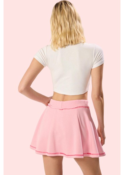 Kadın Yüksek Bel Şort Etek Örme Kumaş Renk Bloklu Yazlık Günlük Kombin Yaz Aylarının Vazgeçilmezi modelleri