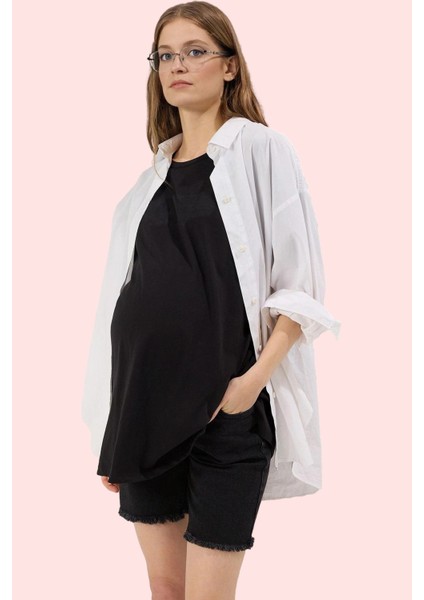 Kadın Hamile Yüksek Bel Denim Şort Regular Boru Paça Günlük Kullanım Yaz Aylarının Vazgeçilmezi modelleri