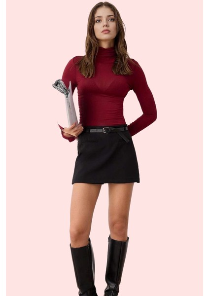 Kadın Yüksek Bel Mini Şort Etek 87% Polyester 13% Elastan Günlük Yaz Aylarının Vazgeçilmezi fiyatları