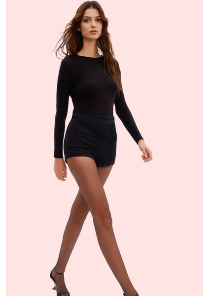 Kadın Dar Paça Denim Mini Şort Yüksek Bel Pamuk Casual Tarz Günlük Kullanım Modern Tasarım modelleri