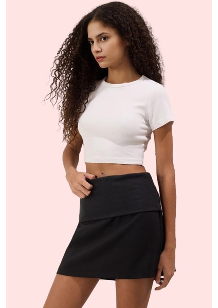 Kadın Kısa Boy Şort Etek Yüksek Bel Dar Paça Dokuma Finike Kumaş Yaz Günlük Kullanım Hafta Sonu fiyatları