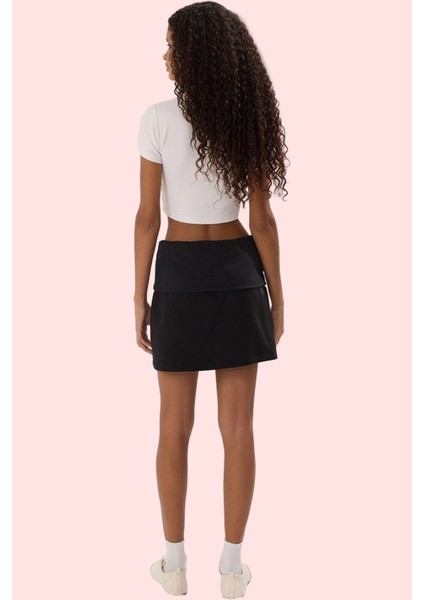 Kadın Kısa Boy Şort Etek Yüksek Bel Dar Paça Dokuma Finike Kumaş Yaz Günlük Kullanım Hafta Sonu modelleri