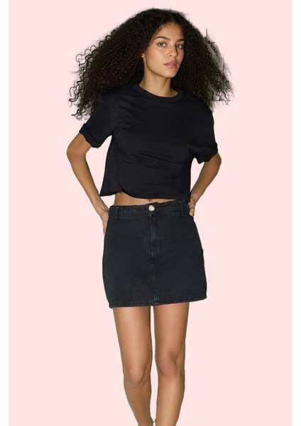 Kadın Denim Şort Etek Yüksek Bel Boru Paça Pamuk Günlük Şıklık Hafta Sonu Kaliteli Malzeme fiyatları