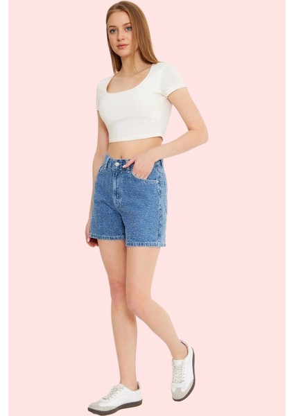 Kadın City Short Denim Şort Pamuk Rahat ve Şık Yaz Kombinleri Günlük Kullanım Modern Tasarım modelleri