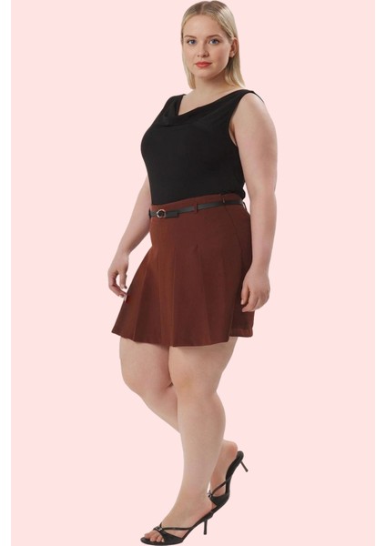 Kadın Büyük Beden Şort Etek Yüksek Bel Kısa Boy Rahat Kesim Iş ve Günlük Dayanıklı Malzeme