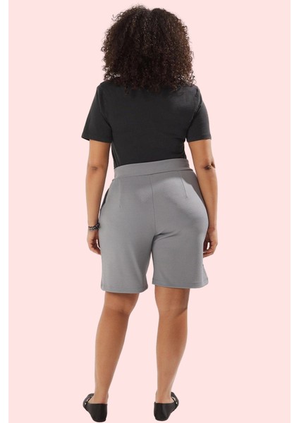 Kadın Boru Paça Örme Şort Polyester Günlük Kullanım Için Rahat Hafta Sonu Kaliteli Malzeme modelleri