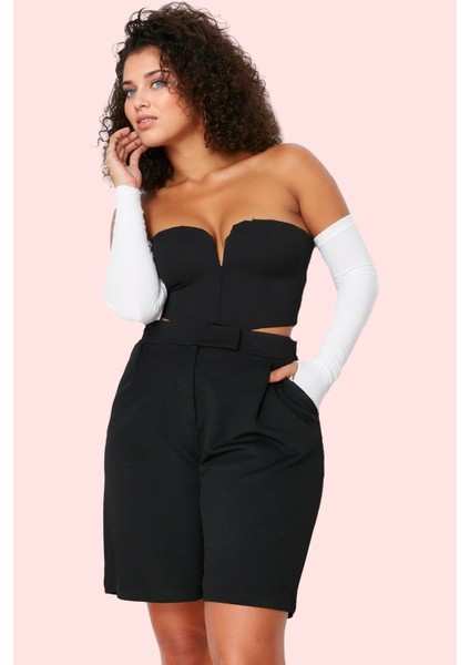 Kadın Boru Paça Örme Şort Polyester Günlük Kullanım Için Rahat Hafta Sonu Kaliteli Malzeme fırsatları