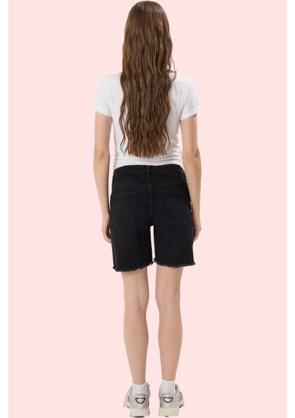 Kadın Hamile Denim Şort Rengi Yüksek Bel Straight Siluet Günlük Yaz Aylarının Vazgeçilmezi fırsatları