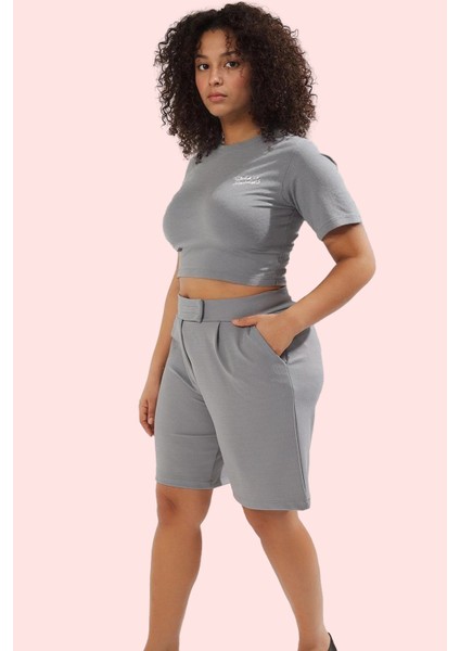 Kadın Boru Paça Örme Şort Polyester Günlük Kullanım Için Rahat Hafta Sonu Kaliteli Malzeme fırsatları