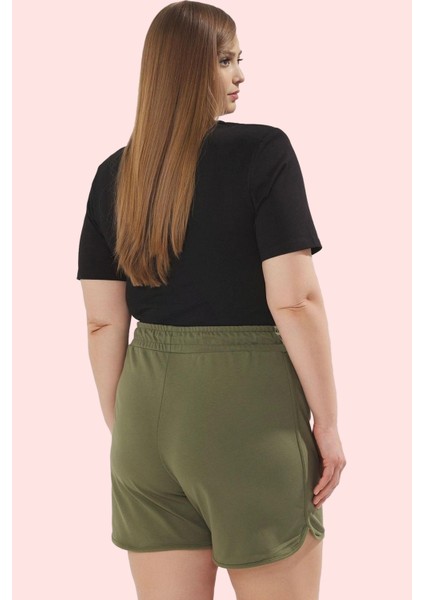 Kadın Pamuklu Örme Şort Büyük Beden Yüksek Bel Casual Stil Günlük Kullanım Kaliteli Malzeme fiyatları