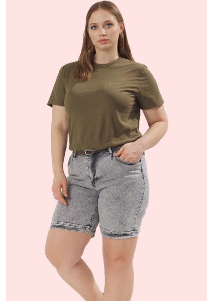Kadın Denim Şort Yüksek Bel Geniş Paça Rahat Günlük Kombinler Hafta Sonu Dayanıklı Malzeme modelleri