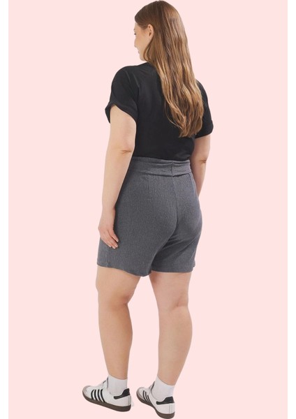 Kadın Bürümcük Dokulu Örme Şort Yüksek Bel Geniş Paça Günlük Casual Yaz Aylarının Vazgeçilmezi modelleri