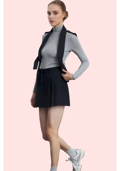 Kadın Yüksek Bel Mini Şort Etek Polyester Elastan Kış Aylarının Vazgeçilmezi Günlük Kullanım fiyatları