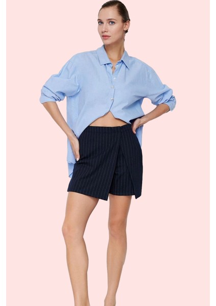 Kadın Örme Düz Şort Etek Yüksek Bel Interlok Kumaş Günlük Kullanım Yaz Aylarının Vazgeçilmezi