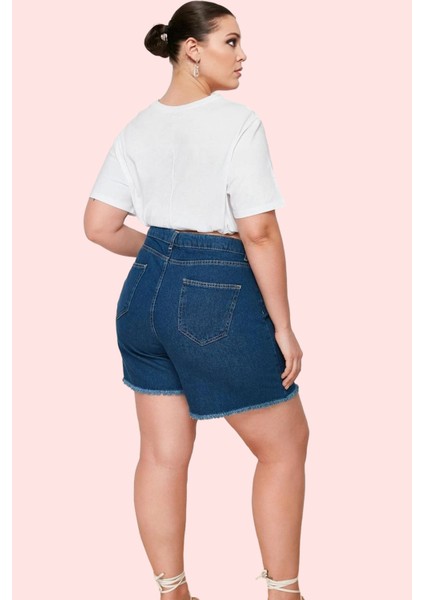 Kadın Denim Yüksek Bel Şort Etek Pamuk Rahat Günlük Stil Hafta Sonu Yaz Aylarının Vazgeçilmezi