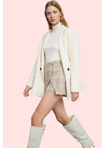 Kadın Pamuklu Tüvit Dokuma Şort Etek Kemer Detayı Casual Tarz Günlük Kullanım Modern Tasarım fiyatları