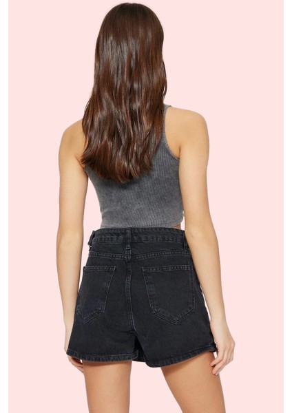 Kadın Pamuklu Denim Şort Etek Düz Desen Geniş Paça Rahat Yazlık Yaz Aylarının Vazgeçilmezi fiyatları