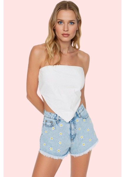 Kadın Pamuk Denim Şort Normal Bel Boru Paça Yazlık Günlük Kullanım Yaz Aylarının Vazgeçilmezi fiyatları
