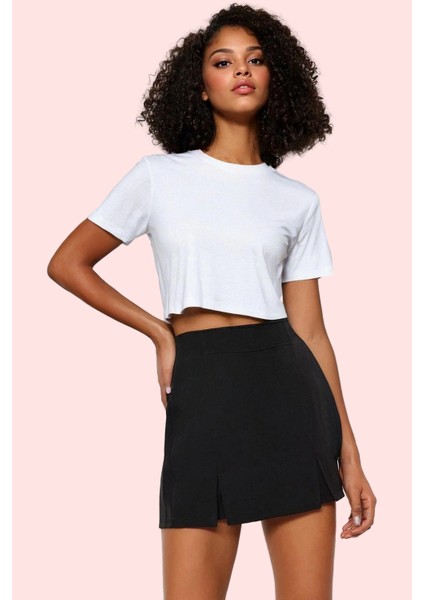 Kadın Finike Dokuma Şort Etek Yüksek Bel Kısa Boy Dar Paça Casual Günlük Stil Modern Tasarım