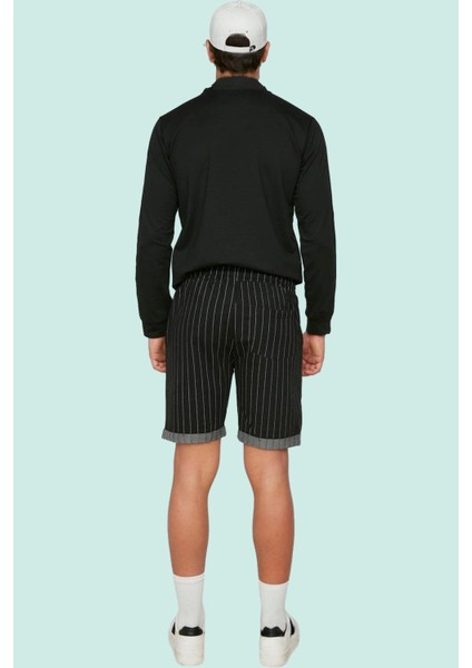 Erkek Kısa Boy Pamuk Straight Şort Çizgili Desenli Günlük Hafta Sonu Yaz Aylarının Vazgeçilmezi modelleri