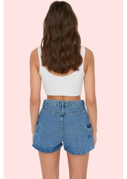 Kadın Denim Yüksek Bel Mini Şort Pamuk City Short Kalıp Günlük Kombinler Dayanıklı Malzeme modelleri