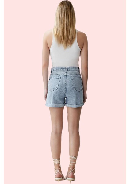 Kadın Pamuk Denim Şort Renk Günlük Kombinler Için Yüksek Bel City Short Yaz Aylarının Vazgeçilmezi modelleri