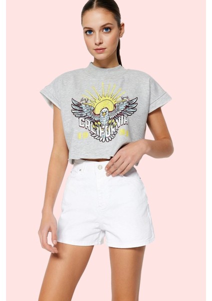 Kadın Yüksek Bel Denim Şort Pamuk Günlük Casual Tarz Hafta Sonu Yaz Aylarının Vazgeçilmezi