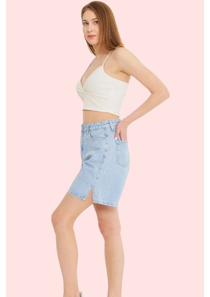 Kadın Pamuk Denim Şort Normal Bel Geniş Paça Düz Desen Günlük Stil Yaz Aylarının Vazgeçilmezi