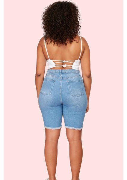 Kadın Skinny Denim Şort Pamuk Rahat Günlük Yaz Kombinleri Için Hafta Sonu Kaliteli Malzeme fırsatları