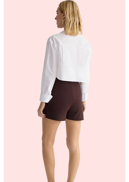 Kadın Şık Dar Paça Kemerli Şort Etek Polyester Dokuma Günlük Kullanım Yaz Aylarının Vazgeçilmezi modelleri
