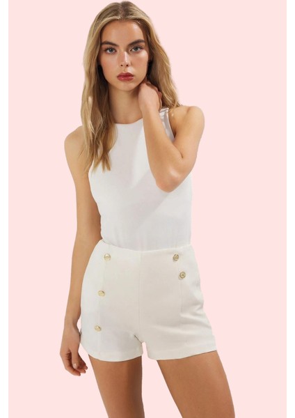 Kadın Yüksek Bel Boru Paça Bermuda Şort Günlük Kombinler Için Rahat ve Şık Kaliteli Malzeme fiyatları