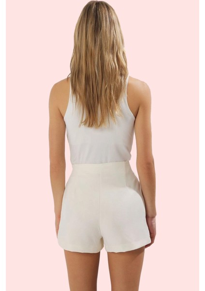 Kadın Yüksek Bel Boru Paça Bermuda Şort Günlük Kombinler Için Rahat ve Şık Kaliteli Malzeme modelleri