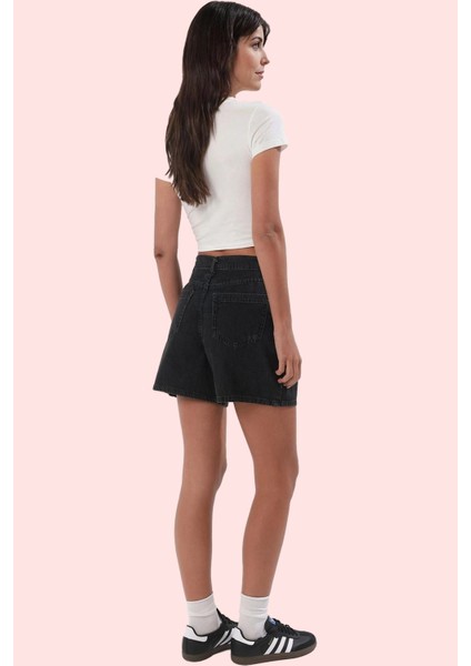 Kadın Yüksek Bel Pileli Denim Bermuda Şort Pamuk Yaz Aylarının Vazgeçilmezi Günlük Kullanım modelleri