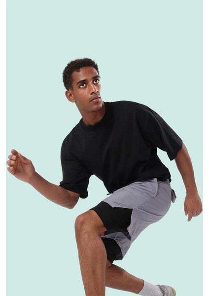 Erkek Spor Kısa Şort Renk Normal Bel Straight Siluet Micro Dokuma Hızlı Kuruma Yaz Aylarının