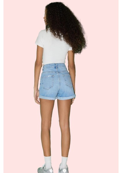 Kadın Pamuklu Denim Şort Etek Düz Desenli Yüksek Bel Yazlık Casual Yaz Aylarının Vazgeçilmezi modelleri