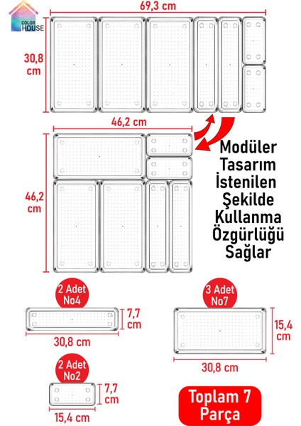 7'li Kepçelik Set Modüler Organizer Kepçe Tahta Kaşık Çekmece Içi Düzenleyici indirimleri