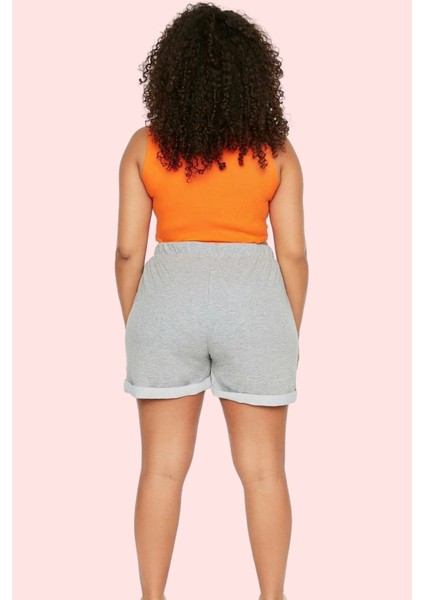 Kadın Yüksek Bel Örme Şort Rahat Straight Kalıp Çift Cepli Günlük Kombinler Modern Tasarım modelleri