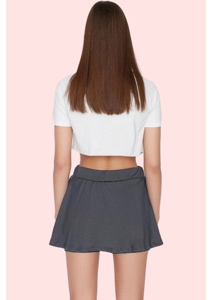 Kadın Renk Yüksek Bel Şort Etek Spor Giyim Için Ideal Nefes Alabilir Kumaş Rahat Kesim Hafta Sonu modelleri