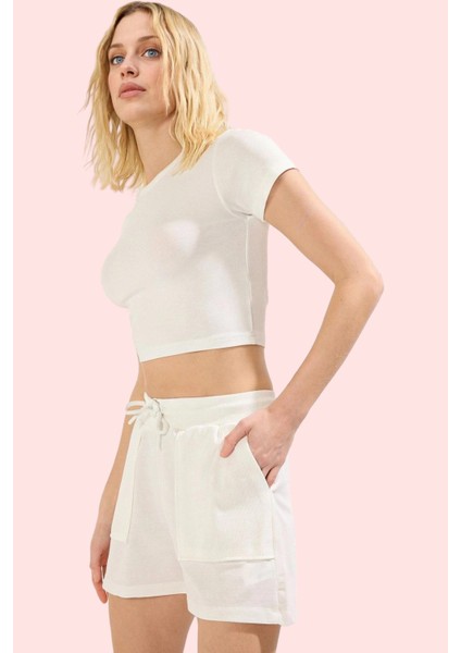 Kadın Yüksek Bel Şort Rahat Kalıp Günlük Yaz Kullanımı Için Hafta Sonu Stilin Buluştuğu Yer fiyatları