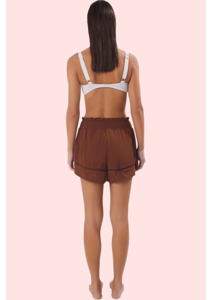 Kadın Plaj Şortu Renk Normal Bel Boru Paça Crinkle Dokuma Yazlık Rahat Kombin Günlük Kullanım modelleri