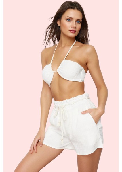 Kadın Geniş Paça Müslin Şort Pamuk Rahat ve Şık Günlük Kullanım Için Yaz Aylarının Vazgeçilmezi fiyatları