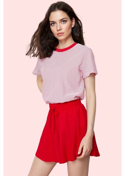 Kadın Örme Şort Yüksek Bel Geniş Paça Bürümcük Dokuma Günlük Kombin Yaz Aylarının Vazgeçilmezi fiyatları