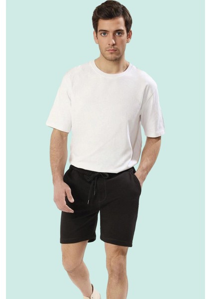 Erkek Günlük Kullanım Boru Paça Şort Nefes Alan Pamuklu Kumaş Hafta Sonu Dayanıklı Malzeme