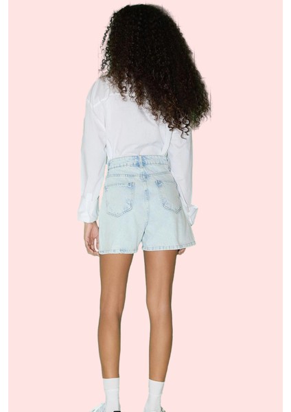 Kadın Pamuklu Baskılı Kiraz Desenli Denim City Short Şort Rahat Günlük Kullanım Hafta Sonu modelleri
